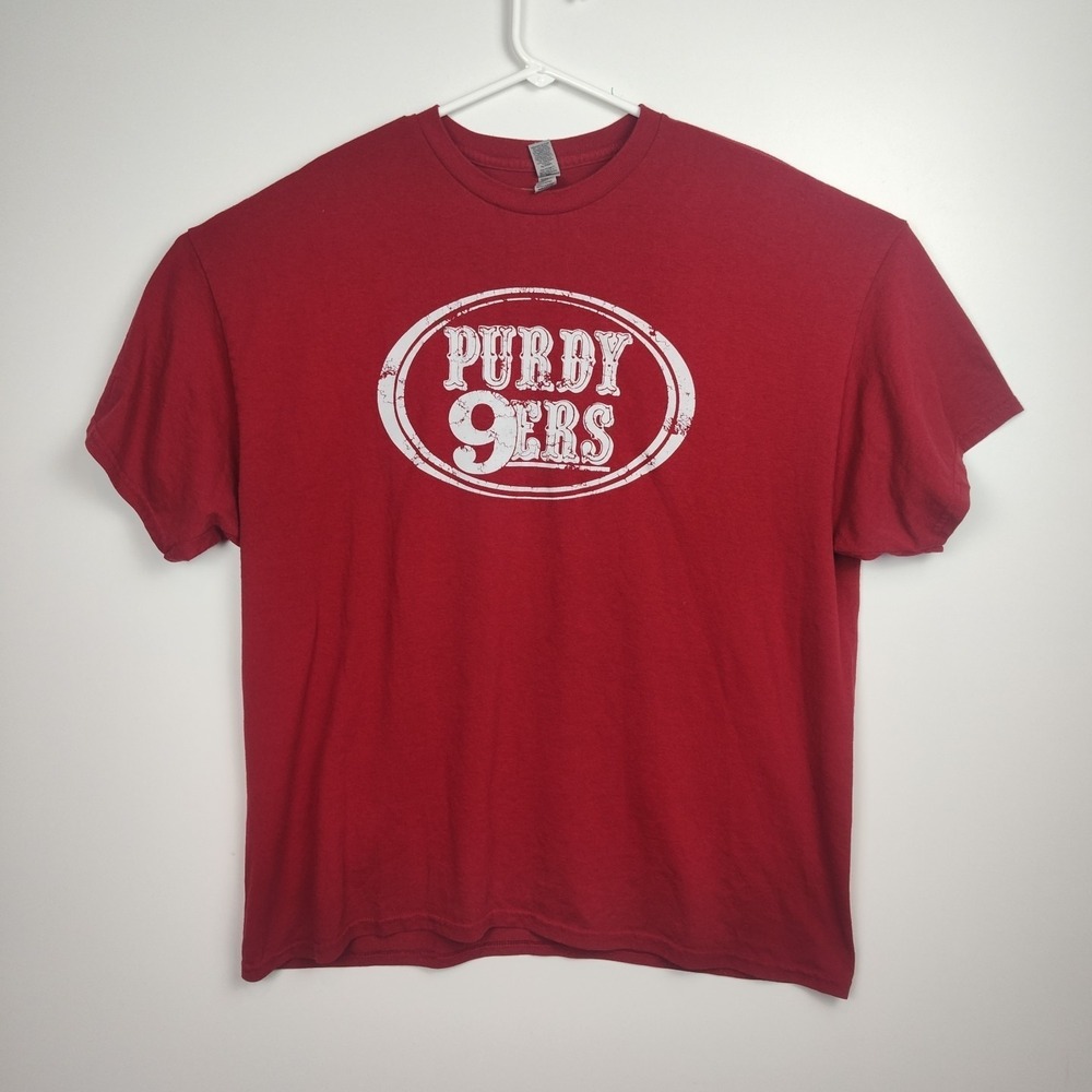 Gildan Purdy 9ers T-Shirt Men's 2XL Red Short Sleeves San Fransisco 49ers